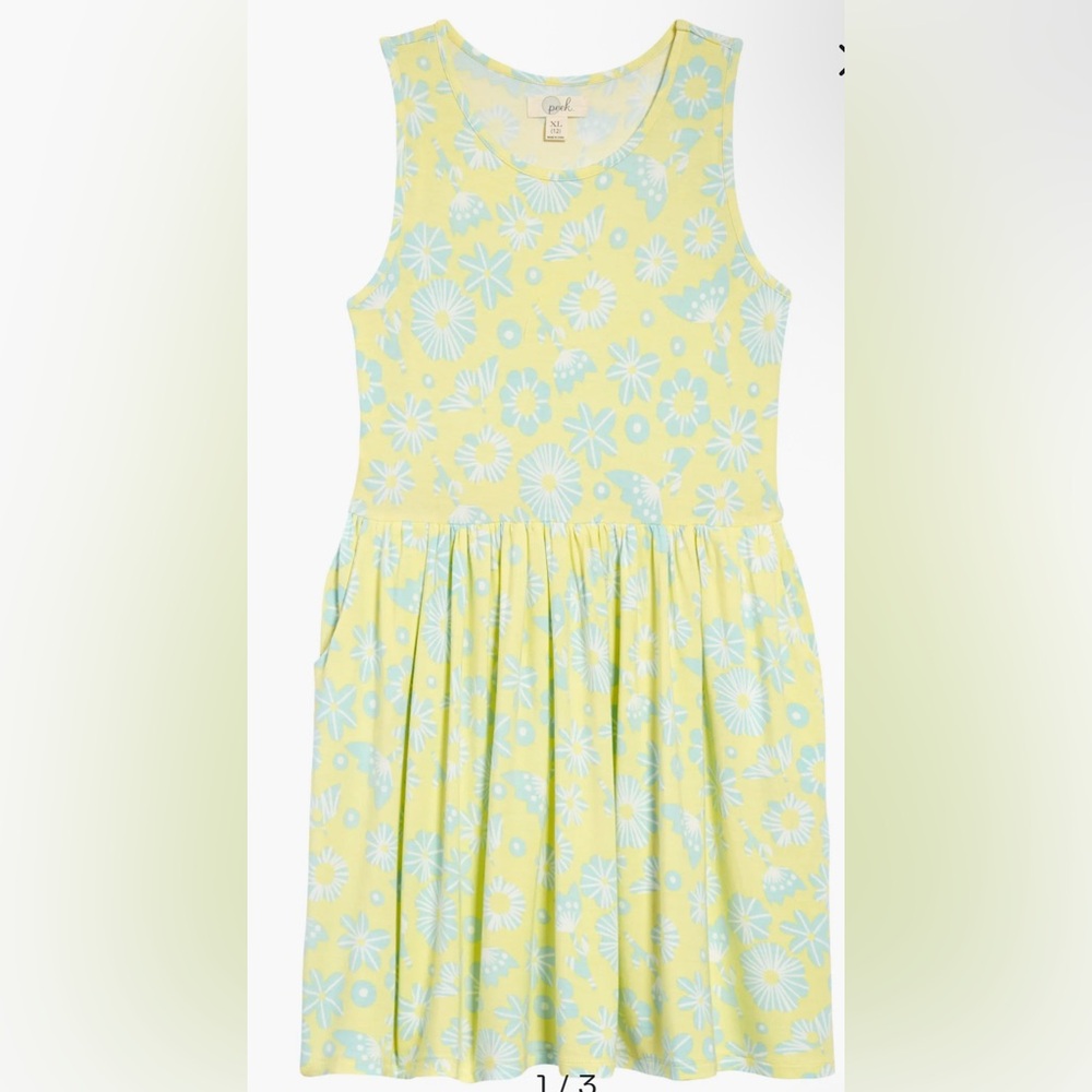 Peek Candice Yellow and Blue Floral Kids Casual Dress